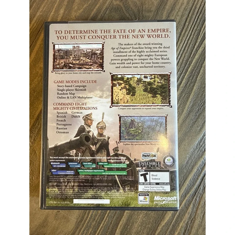 Age of Empires III 2005‎ Microsoft PC Game Software Incomplete Set Discs 2 3